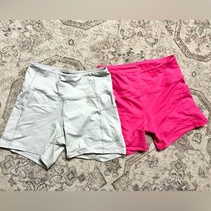 Bright Grey & Bright Pink Workout Biker Shorts The Gym People